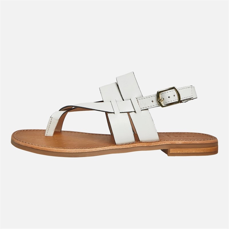 GEOX Womens Maddalusia Flat Sandals White - Image 2