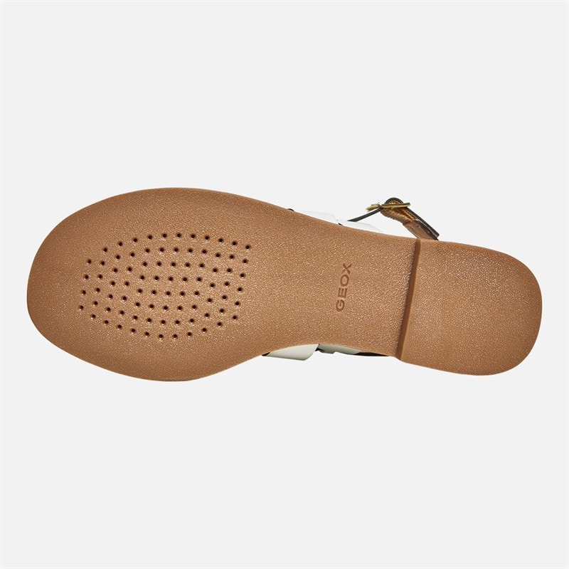 GEOX Womens Maddalusia Flat Sandals White - Image 3