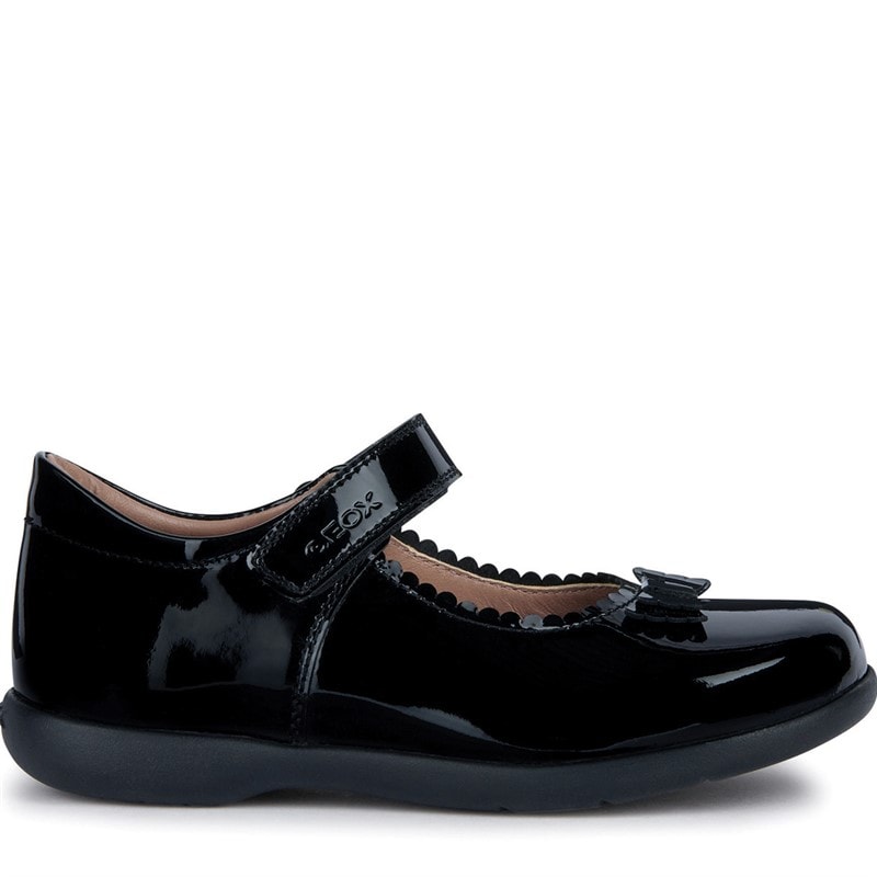 GEOX Girls Naimara Mary Jane Bow Shoes Black Patent