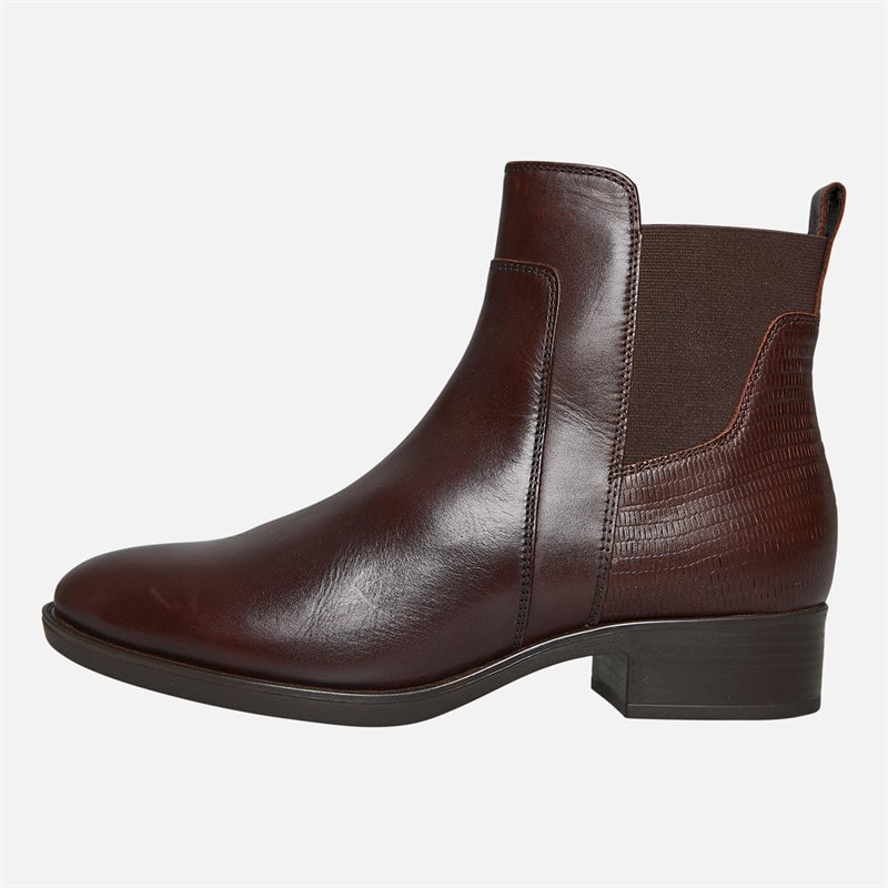 GEOX Womens Felicity Chelsea Boots Dark Brown - Image 2