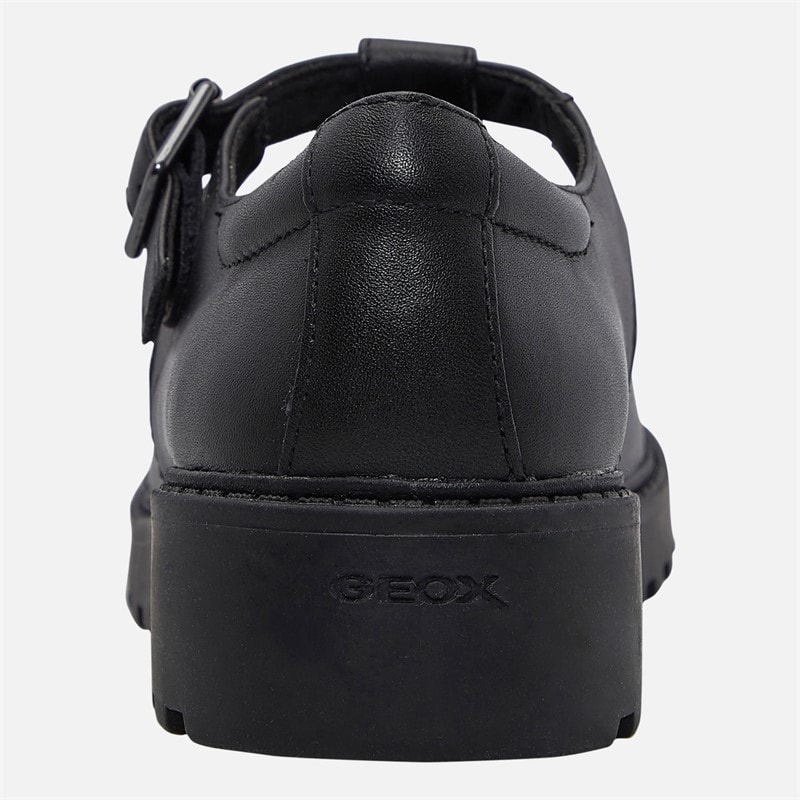 GEOX Junior Girls Casey Chunky T-Bar Shoes Black - Image 3