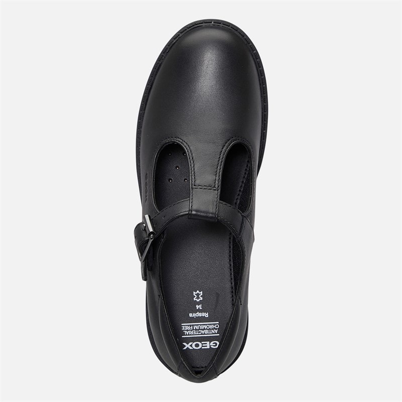 GEOX Junior Girls Casey Chunky T-Bar Shoes Black - Image 4