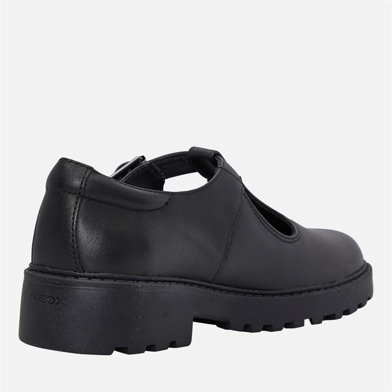 GEOX Junior Girls Casey Chunky T-Bar Shoes Black - Image 5