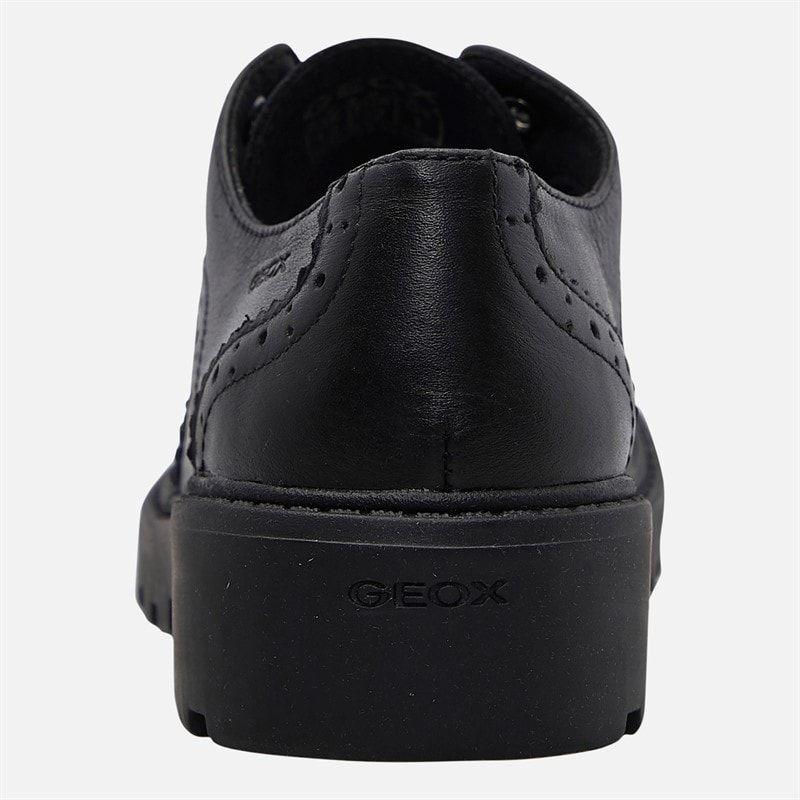 GEOX Junior Girls Casey Chunky Brogue Shoes Black - Image 3