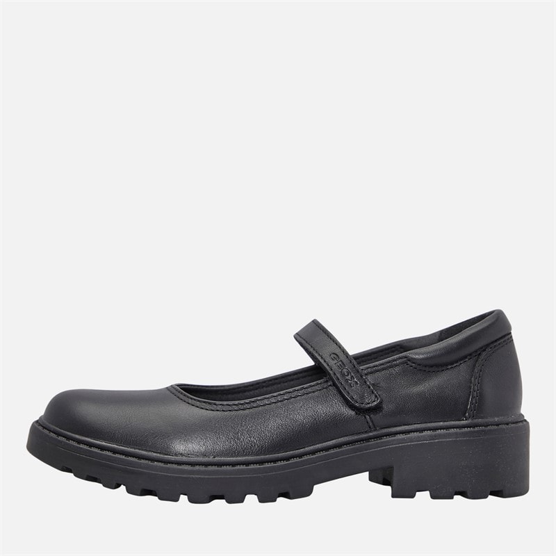 GEOX Junior Girls Casey Chunky Mary Jane Shoes Black