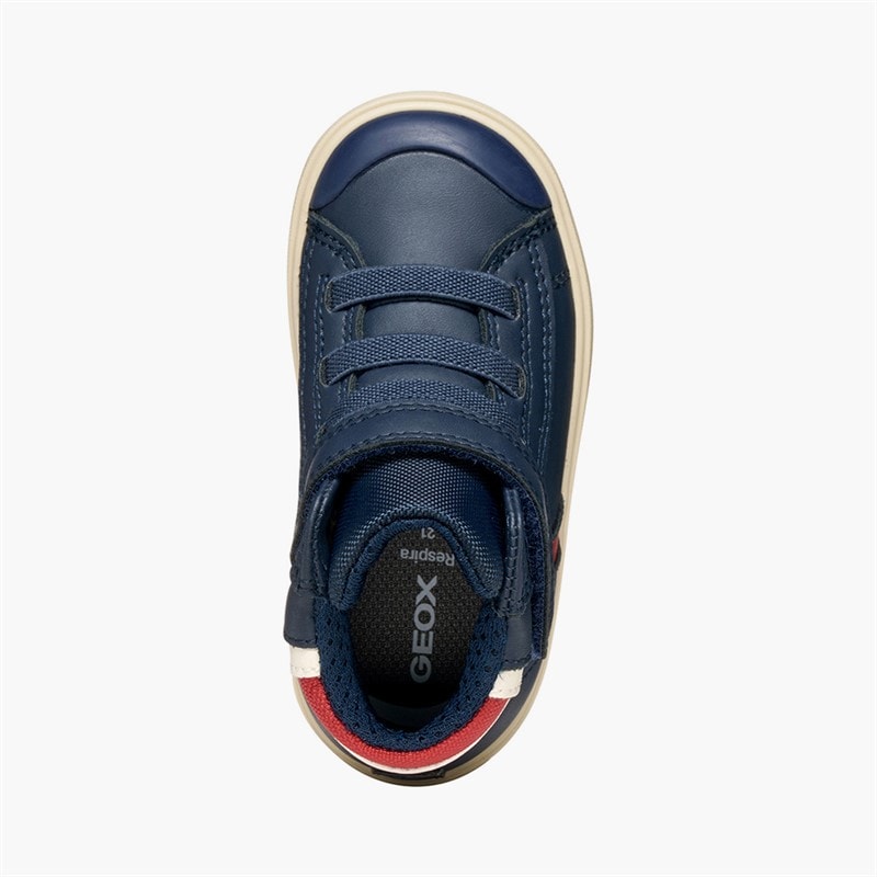 GEOX Infant Boys Gisli High Top Velcro Trainers Navy/Red - Image 4