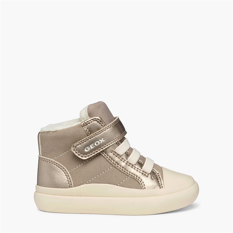 GEOX Infant Girls Gisli High Top Trainers Dark Beige