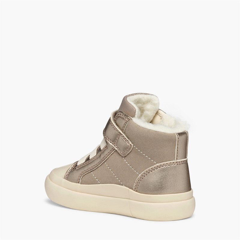 GEOX Infant Girls Gisli High Top Trainers Dark Beige - Image 3