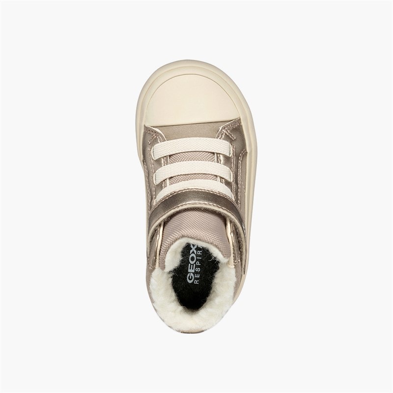 GEOX Infant Girls Gisli High Top Trainers Dark Beige - Image 4