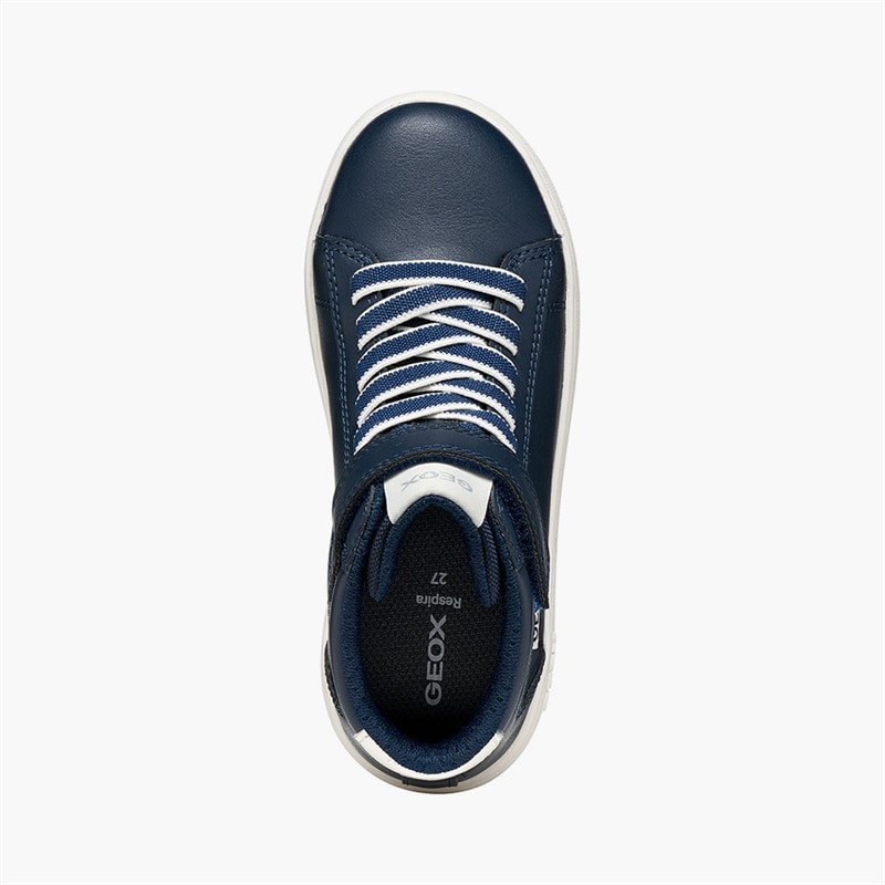GEOX Boys Eclyper High Top Trainers Navy/White - Image 4