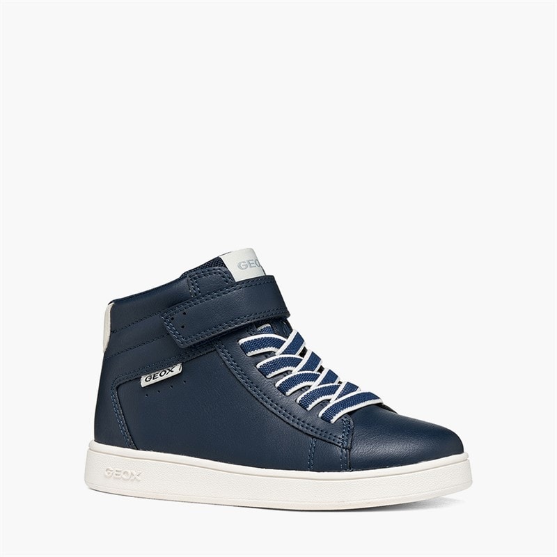 GEOX Boys Eclyper High Top Trainers Navy/White - Image 5