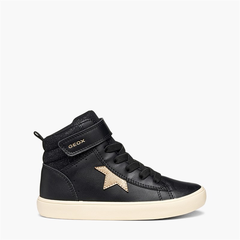GEOX Infant Girls Gisli High Top Trainers Black/Champagne