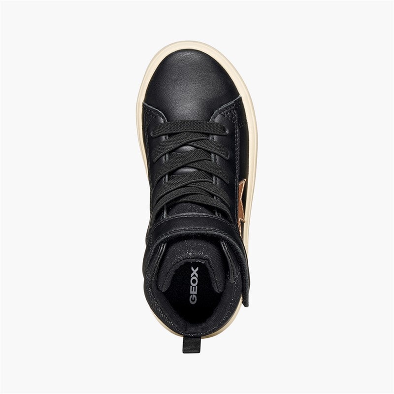 GEOX Infant Girls Gisli High Top Trainers Black/Champagne - Image 4