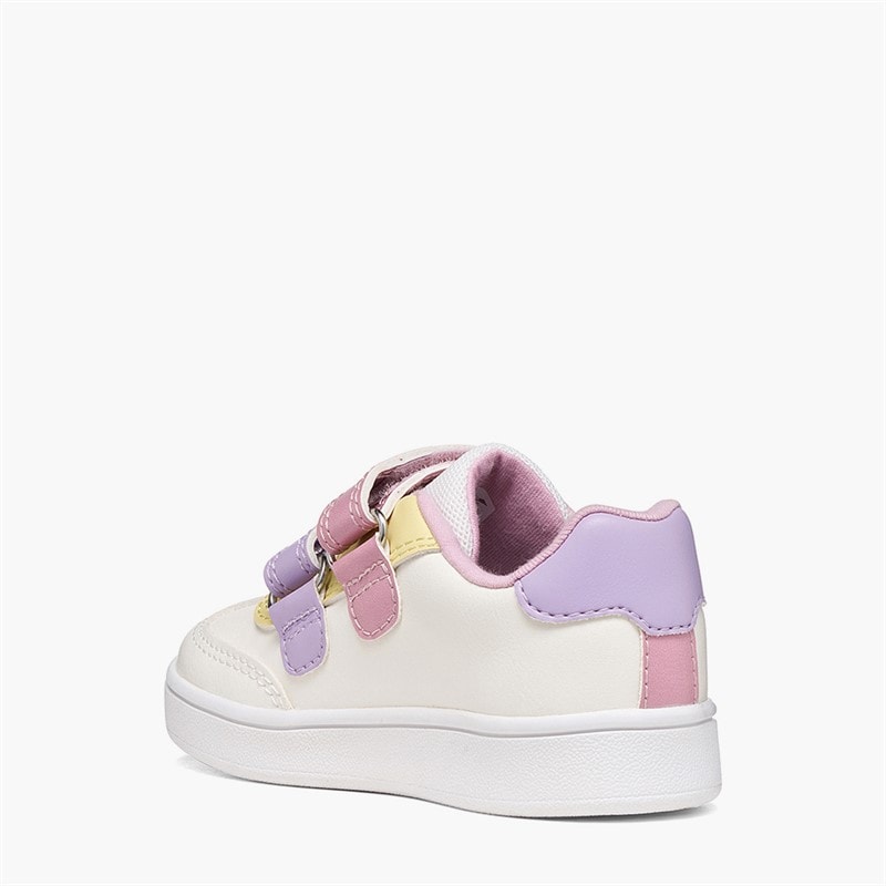 GEOX Infant Girls Eclyper Velcro Trainers Optic White/Rose - Image 3