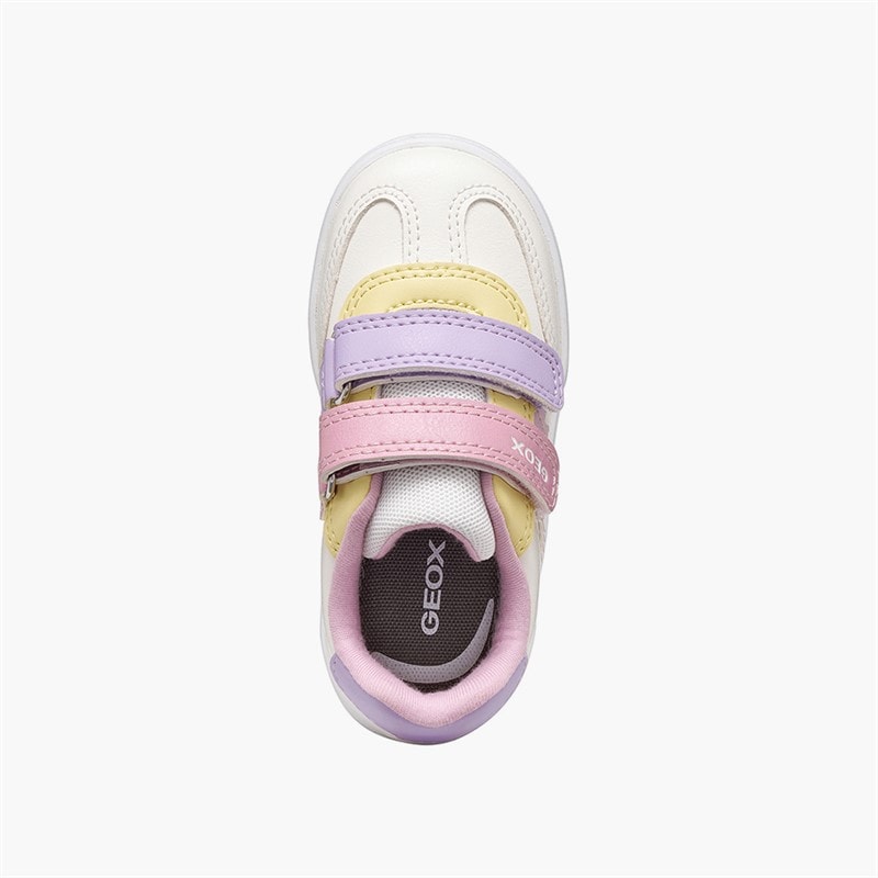 GEOX Infant Girls Eclyper Velcro Trainers Optic White/Rose - Image 4