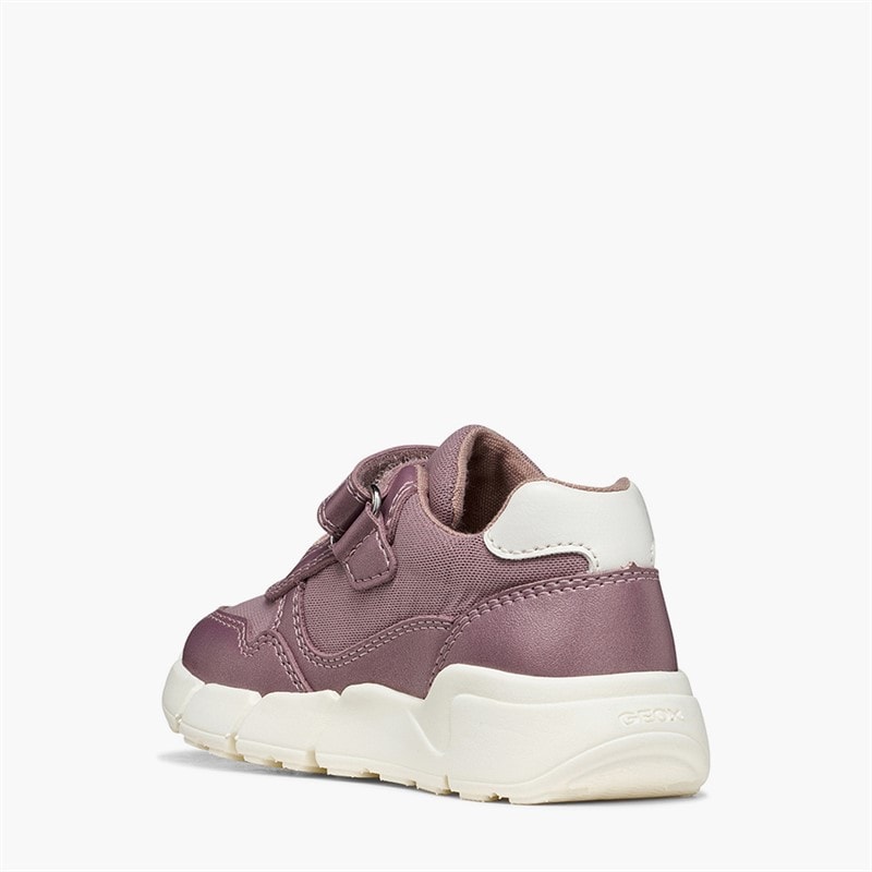 GEOX Infant Girls Flextyper Velcro Trainers Dark Pink/Silver - Image 3