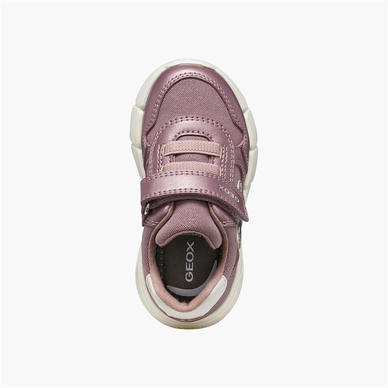 GEOX Infant Girls Flextyper Velcro Trainers Dark Pink/Silver - Image 4
