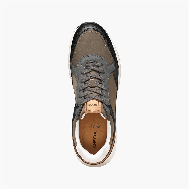 GEOX Mens Branthon Trainers Military/Black - Image 4