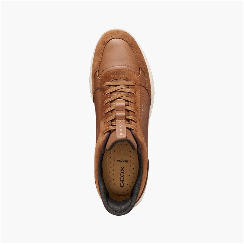 GEOX Mens Flextride Fast In Zero Plus Trainers Cognac - Image 4