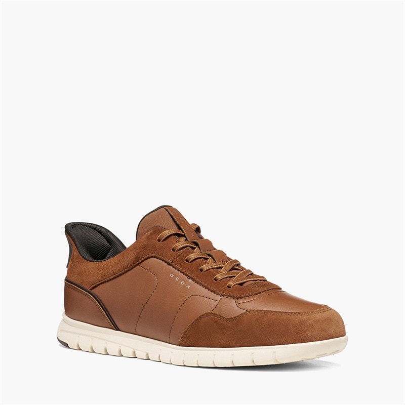 GEOX Mens Flextride Fast In Zero Plus Trainers Cognac - Image 5