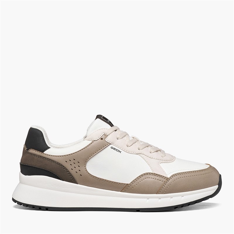 GEOX Mens Branthon Trainers White/Sand