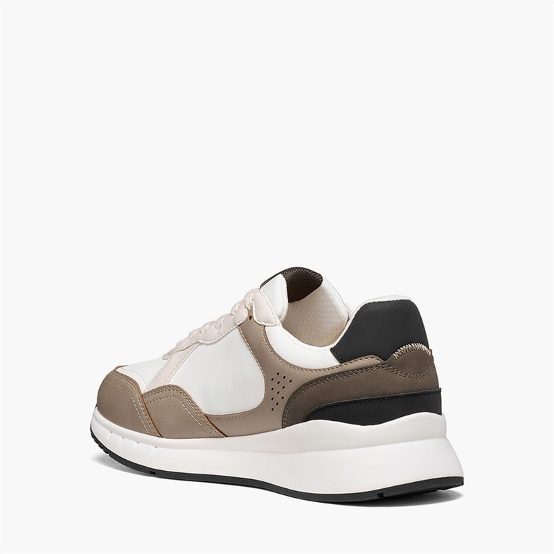 GEOX Mens Branthon Trainers White/Sand - Image 3