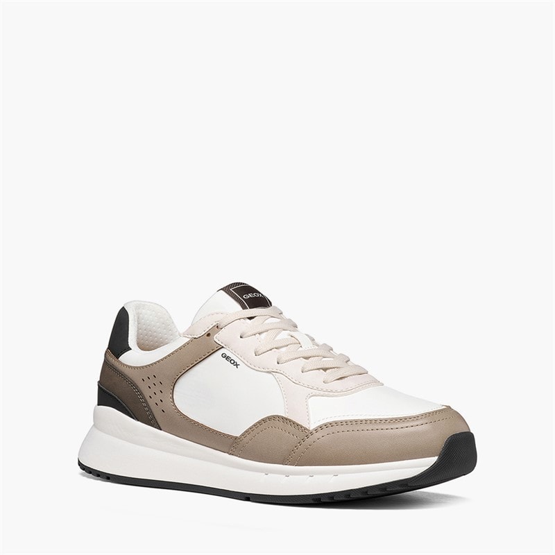 GEOX Mens Branthon Trainers White/Sand - Image 5