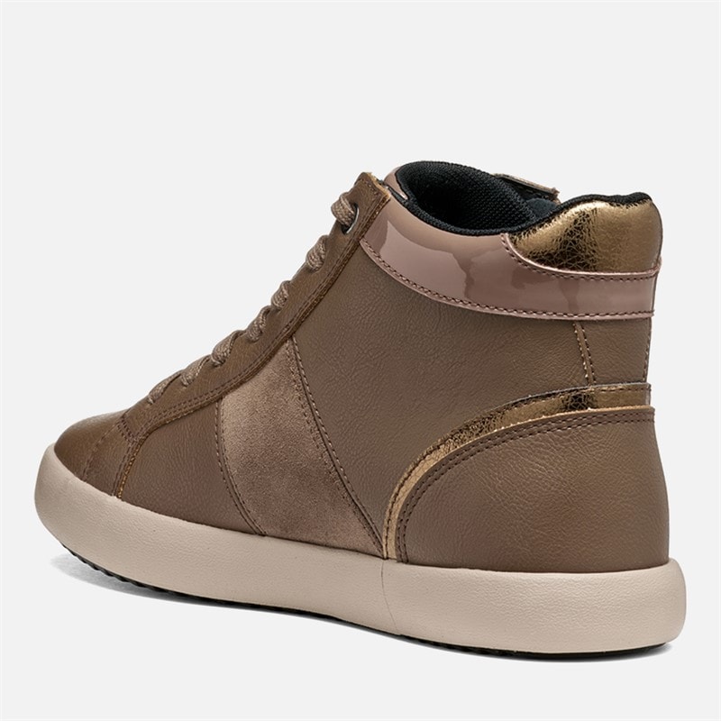 GEOX Womens Blomiee High Top Zip Trainers Taupe - Image 3