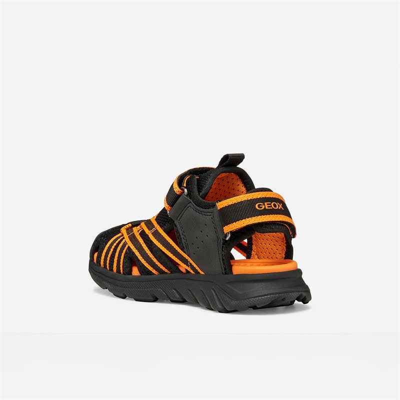 GEOX Boys Airadyum Sandals Black/Orange - Image 3