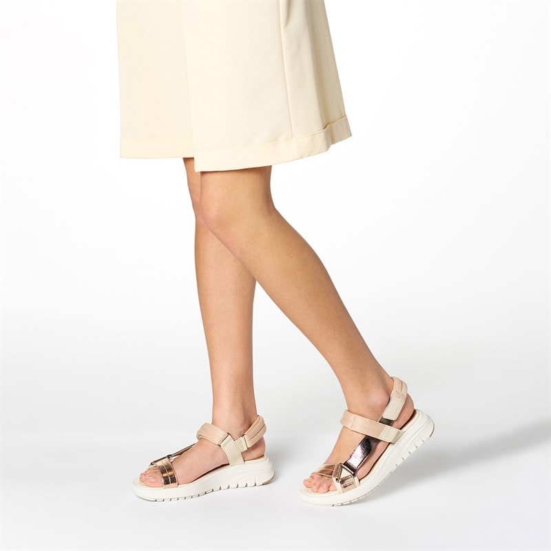 GEOX Womens Flextride S Sandals Papyrus/Dark Beige Papyrus/Dk Beige - Image 2