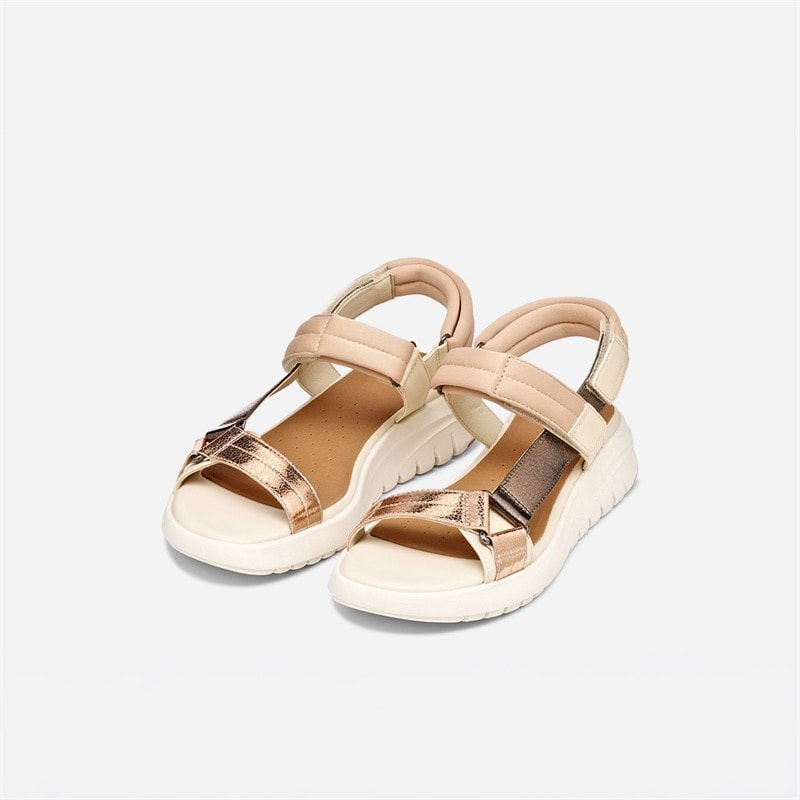 GEOX Womens Flextride S Sandals Papyrus/Dark Beige Papyrus/Dk Beige - Image 3