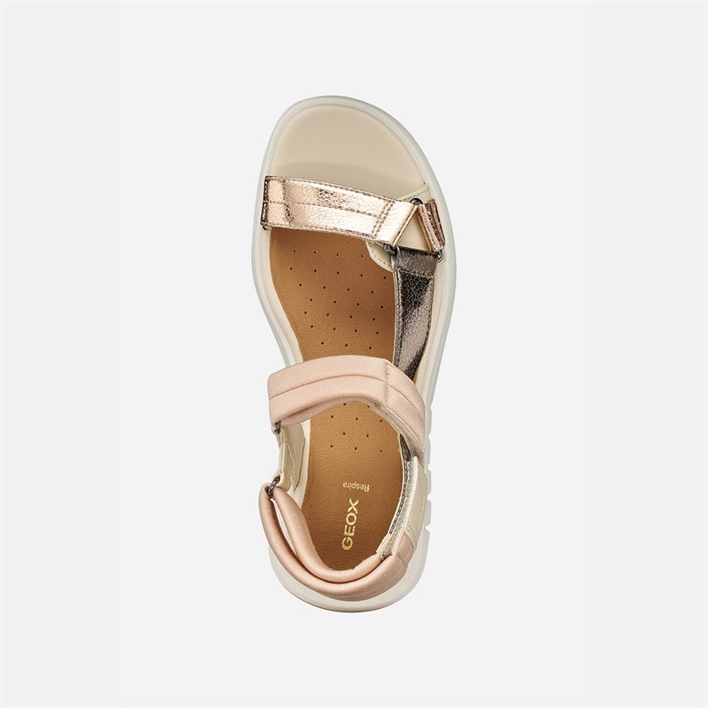 GEOX Womens Flextride S Sandals Papyrus/Dark Beige Papyrus/Dk Beige - Image 4