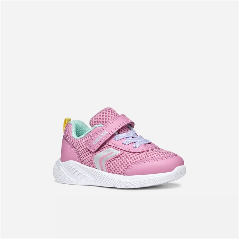 GEOX Infant Girls Sprintye Trainers Pink/Watersea - Image 3