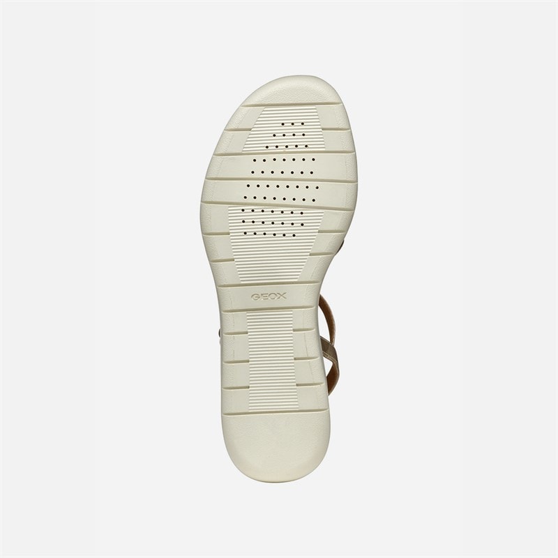 GEOX Womens Meliconia Wedge Sandals Light Gold Lt Gold - Image 5