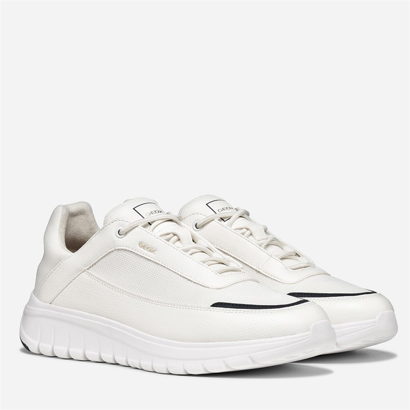 GEOX Mens Flextride R Trainers White/Dark Navy White/Dk Navy - Image 2