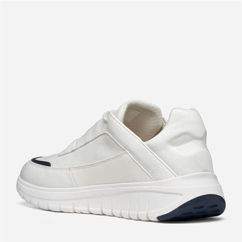 GEOX Mens Flextride R Trainers White/Dark Navy White/Dk Navy - Image 3