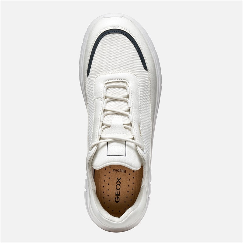 GEOX Mens Flextride R Trainers White/Dark Navy White/Dk Navy - Image 4