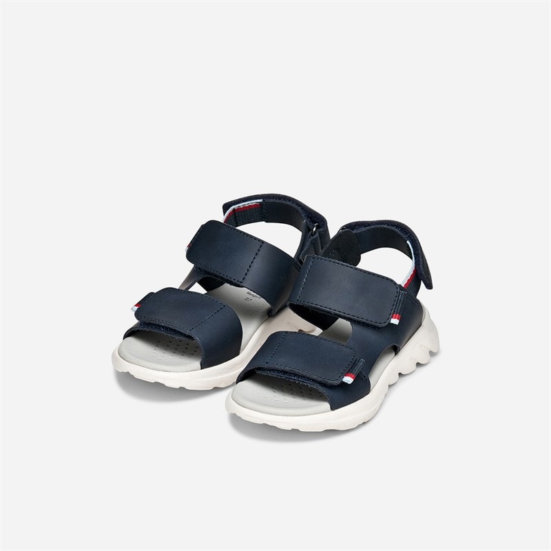 GEOX Boys Aiardyum Ankle Strap Sandals Navy/Red - Image 2