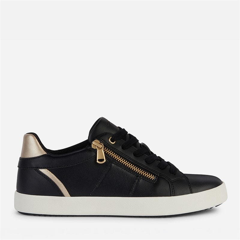 GEOX Womens Bloomie Trainers Black/Light Gold Black/Lt Gold