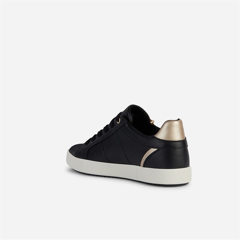 GEOX Womens Bloomie Trainers Black/Light Gold Black/Lt Gold - Image 3