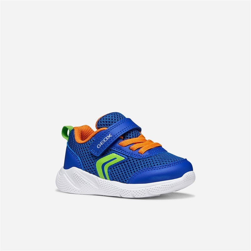 GEOX Infant Boys Sprintye Trainers Royal/Orange - Image 3