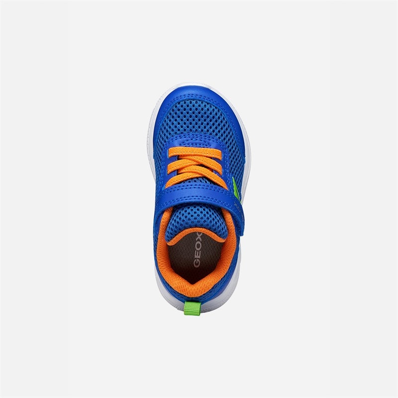 GEOX Infant Boys Sprintye Trainers Royal/Orange - Image 4