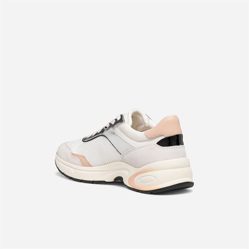 GEOX Womens Zarvia Trainers White/Silver - Image 3