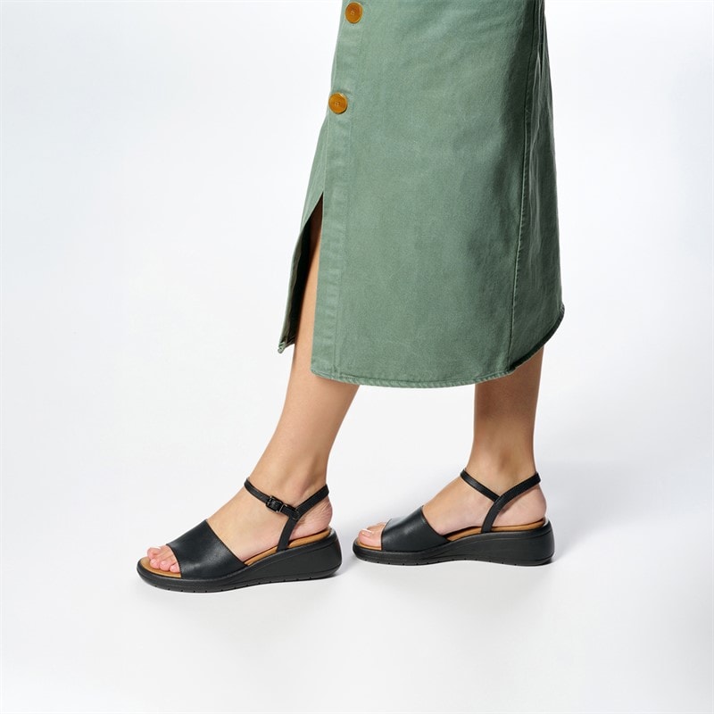 GEOX Womens Meliconia Wedge Sandals Black - Image 2