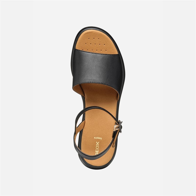 GEOX Womens Meliconia Wedge Sandals Black - Image 4