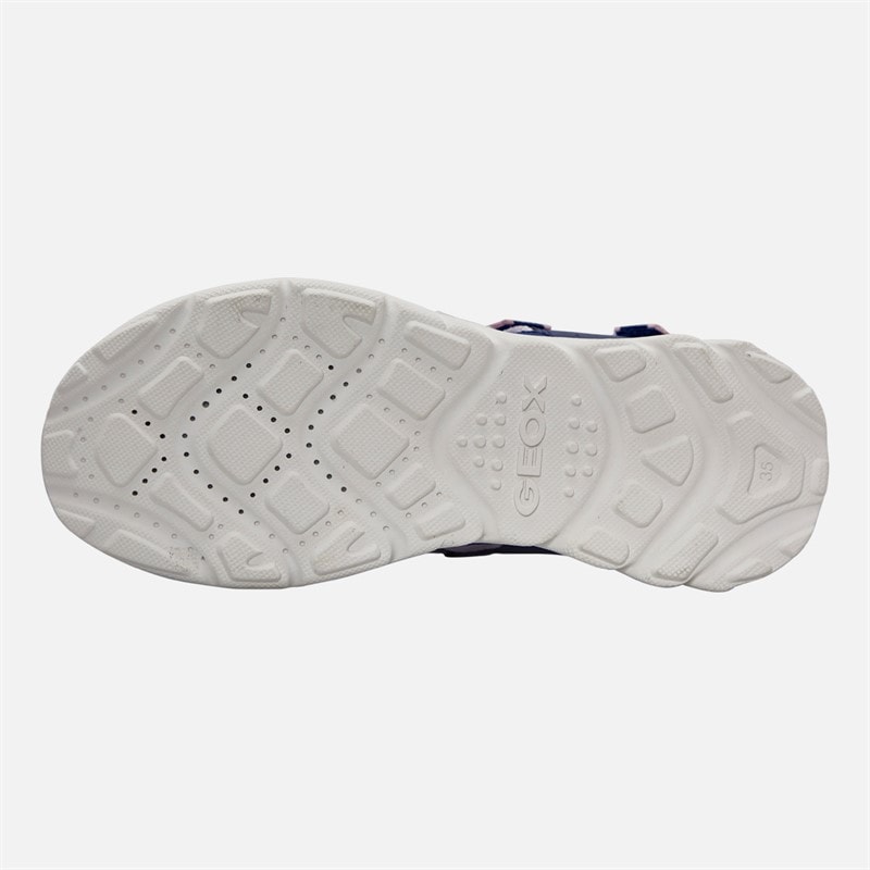 GEOX Junior Girls Airadyum Sandals Navy/Lilac - Image 2