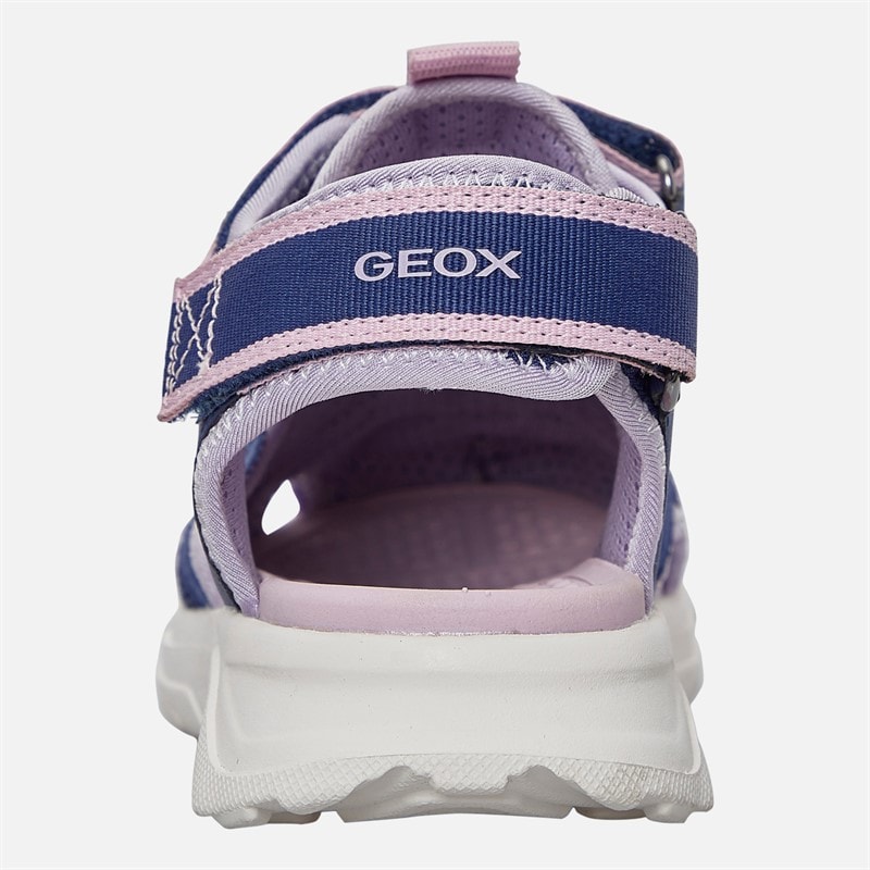 GEOX Junior Girls Airadyum Sandals Navy/Lilac - Image 3