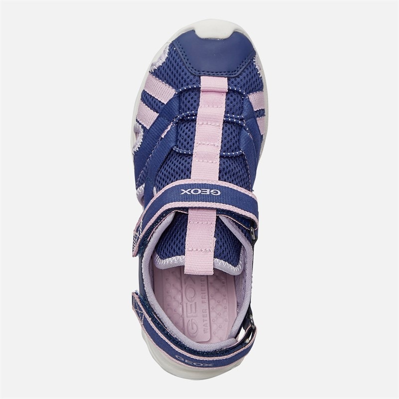 GEOX Junior Girls Airadyum Sandals Navy/Lilac - Image 4