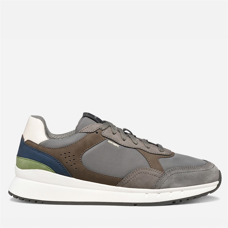 GEOX Mens Branthon Trainers Dove Grey/Dark Grey Dove Grey/Dk Grey