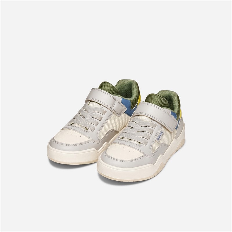 GEOX Junior Boys Perth Trainers Light Grey/Green Lt Grey/Green - Image 2